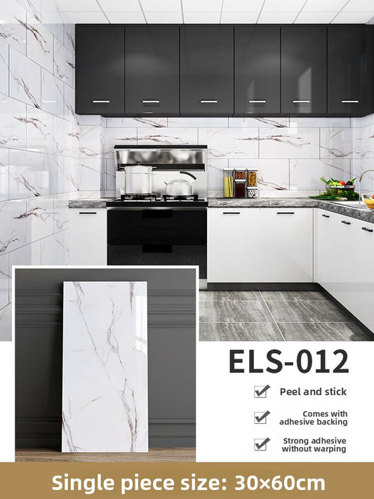 The imitation tiles are pasted with marble wall skirts