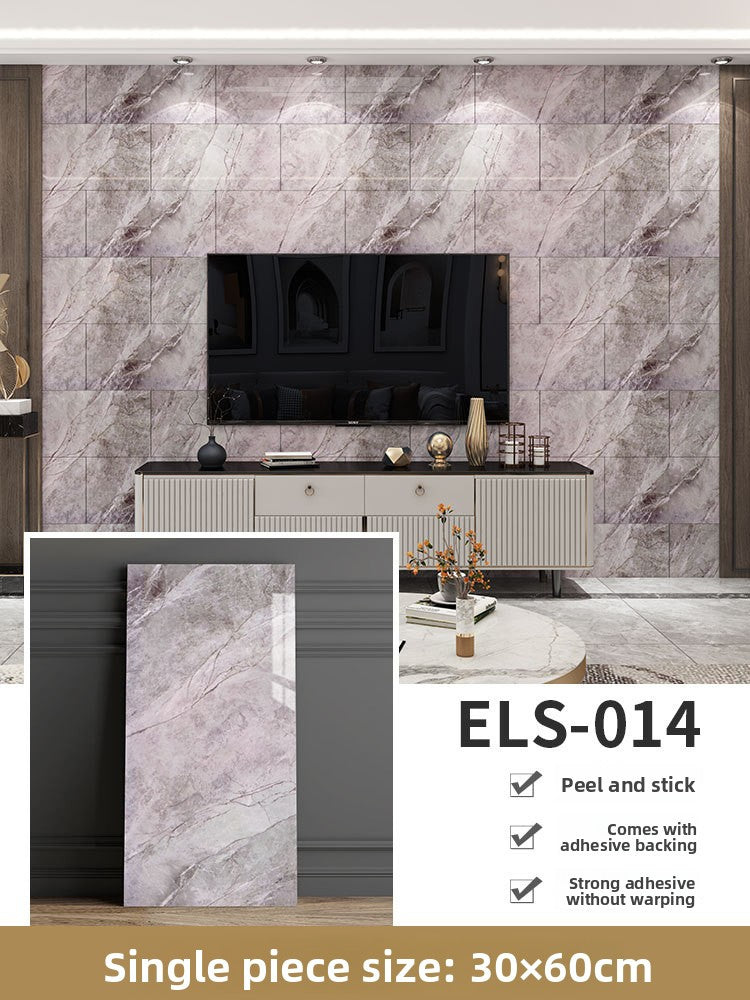 The imitation tiles are pasted with marble wall skirts