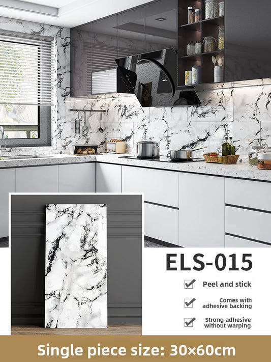The imitation tiles are pasted with marble wall skirts