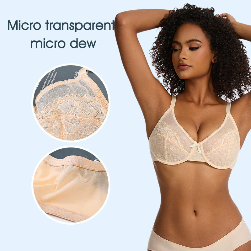 The large-sized underwear with thin mesh fabric gathers the French sexiness of the bra