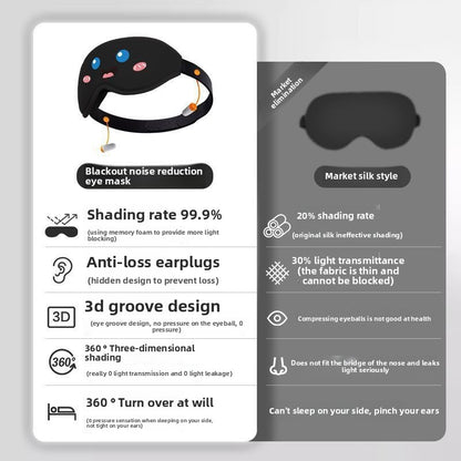 The light-blocking eye mask is specially designed for sleep and noise reduction