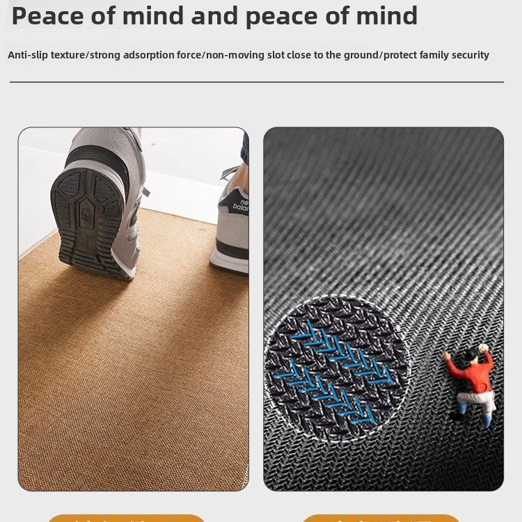 The linen floor mat in wabi-sabi style is anti-slip and wear-resistant