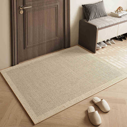 The linen floor mat in wabi-sabi style is anti-slip and wear-resistant
