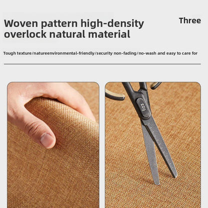 The linen floor mat in wabi-sabi style is anti-slip and wear-resistant