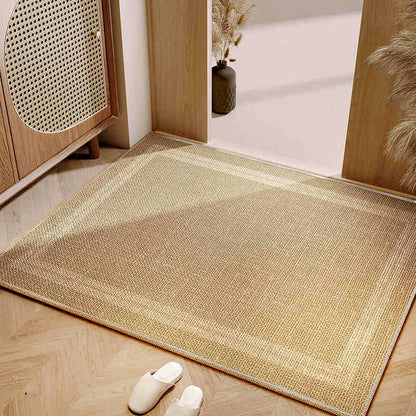 The linen floor mat in wabi-sabi style is anti-slip and wear-resistant