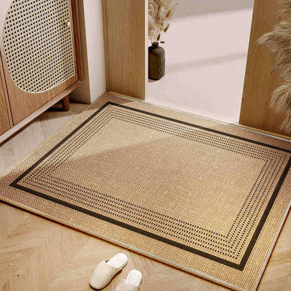 The linen floor mat in wabi-sabi style is anti-slip and wear-resistant