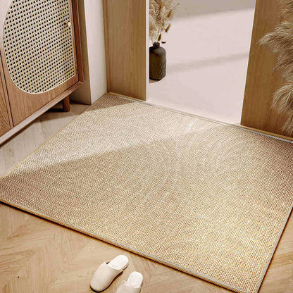The linen floor mat in wabi-sabi style is anti-slip and wear-resistant