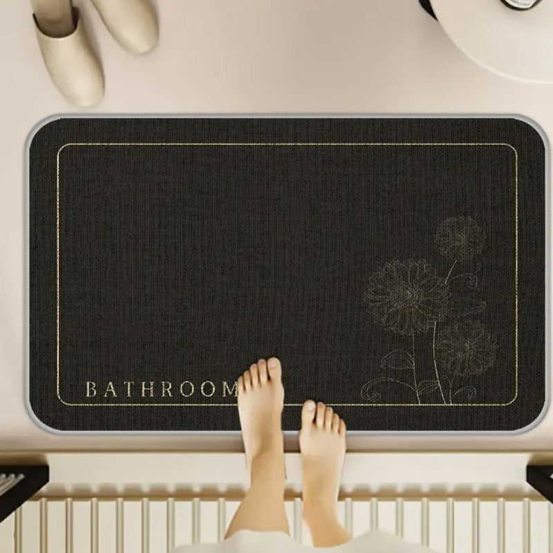 The linen floor mat in wabi-sabi style is anti-slip and wear-resistant