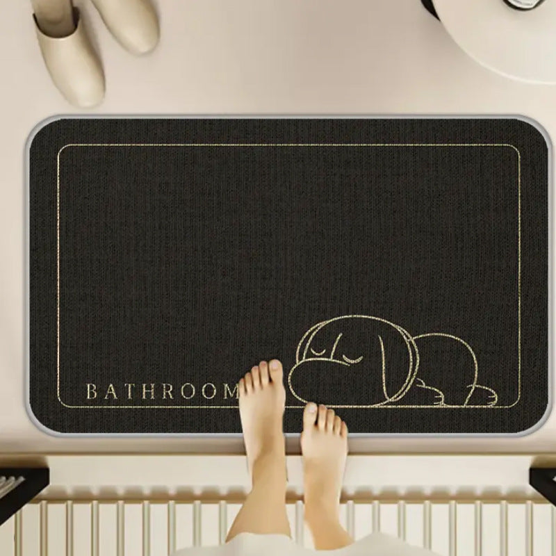 The linen floor mat in wabi-sabi style is anti-slip and wear-resistant
