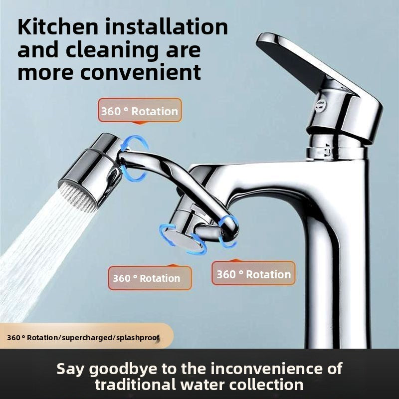The mechanical arm universal faucet can rotate