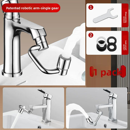 The mechanical arm universal faucet can rotate