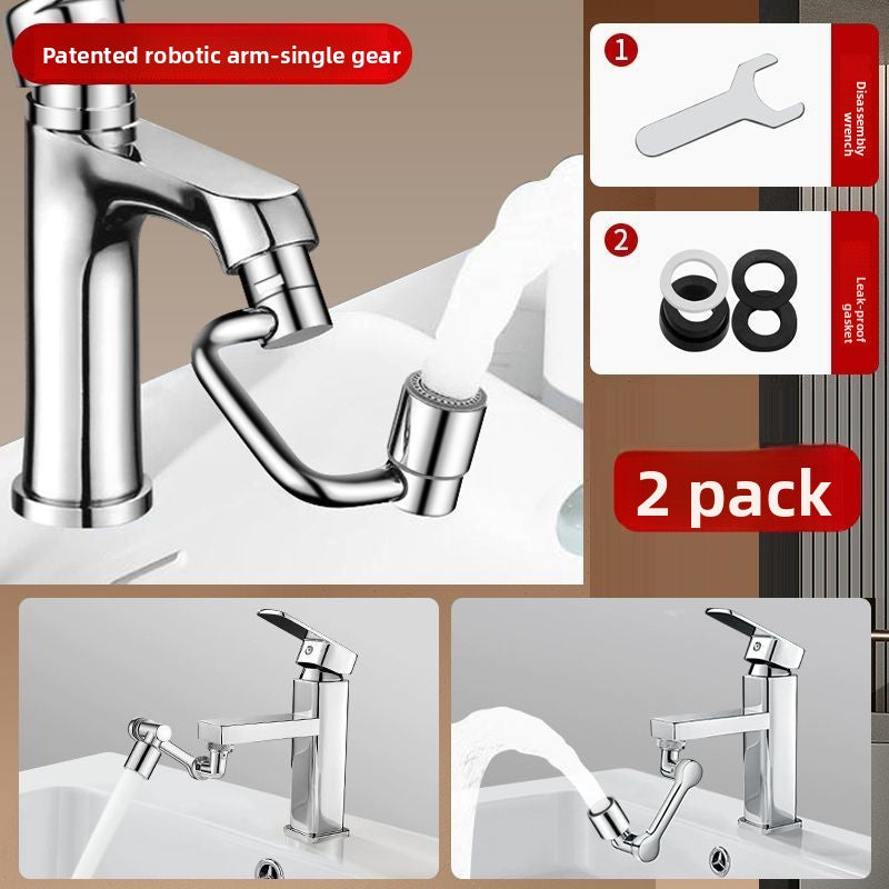 The mechanical arm universal faucet can rotate