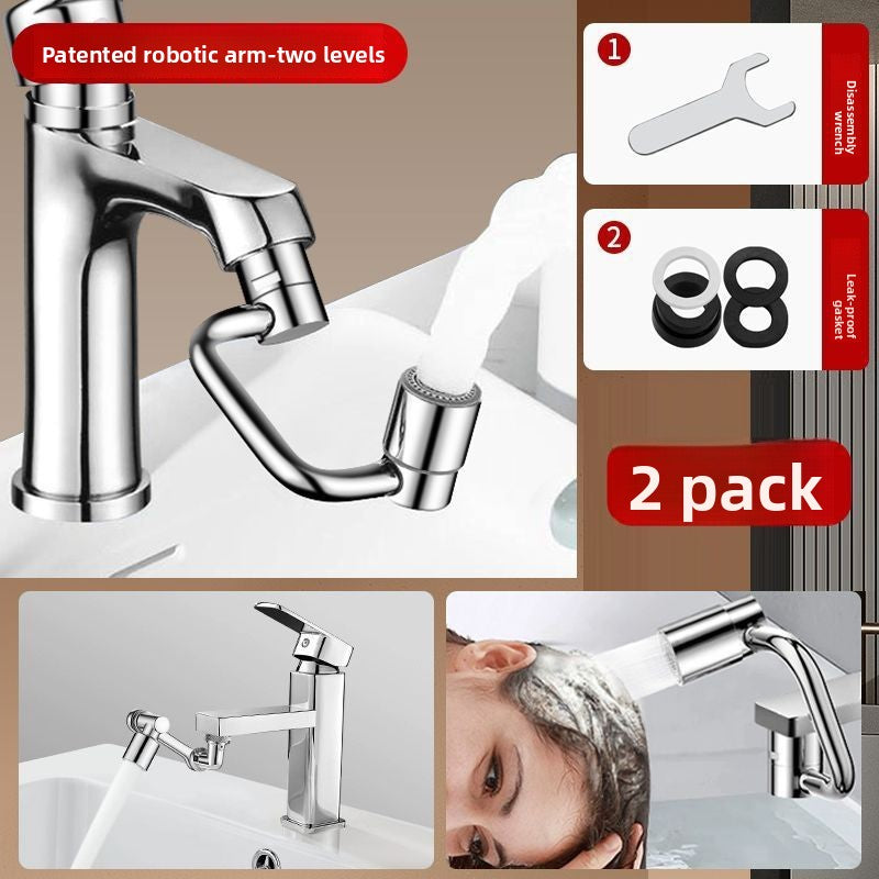 The mechanical arm universal faucet can rotate