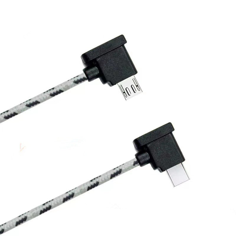 The mobile phone is connected to the data cable