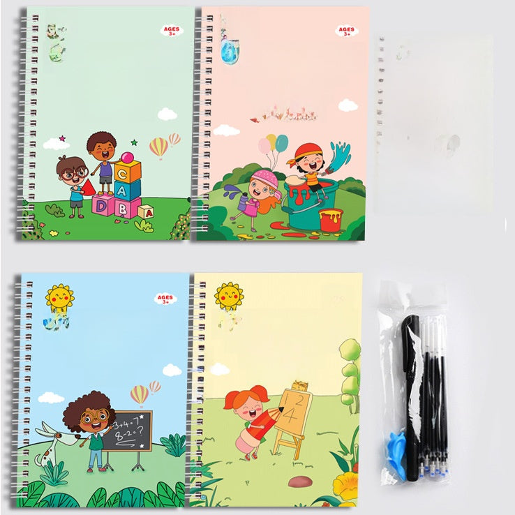 The new cross-border English version of the children's groove practice copybook control pen training magic practice copybook tracing red in stock