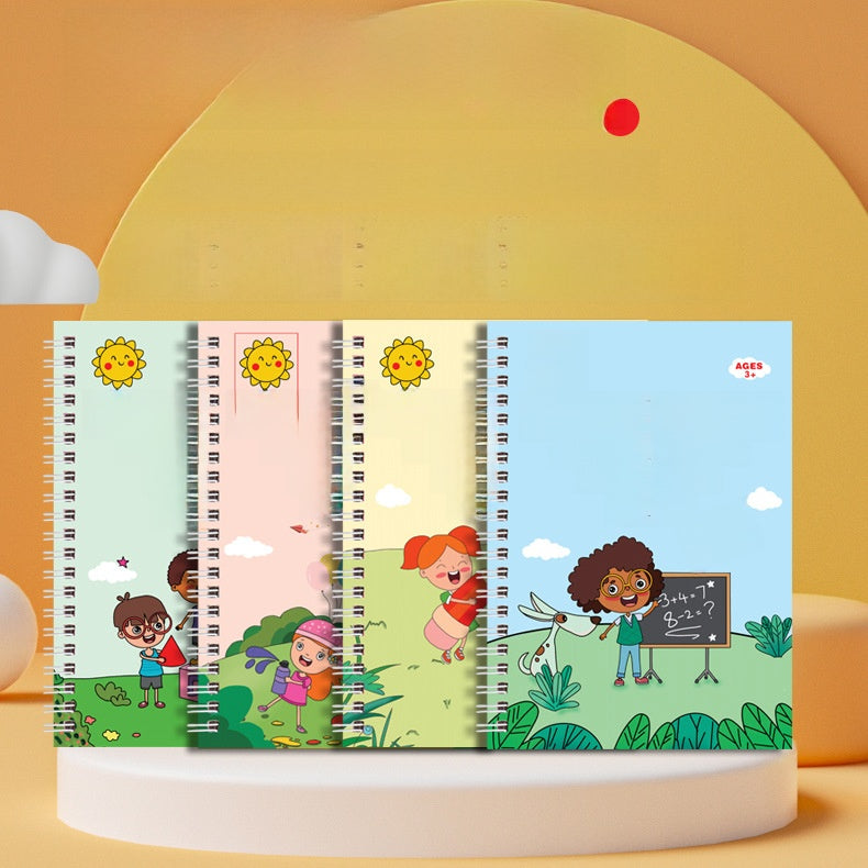 The new cross-border English version of the children's groove practice copybook control pen training magic practice copybook tracing red in stock