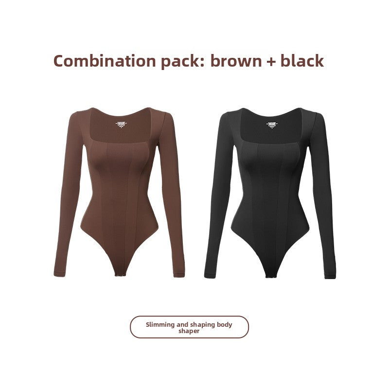 The one-piece fitness suit makes women look beautiful and slimmer.
