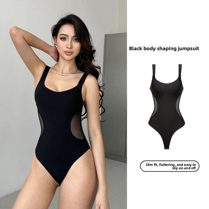 The one-piece fitness suit makes women look beautiful and slimmer.