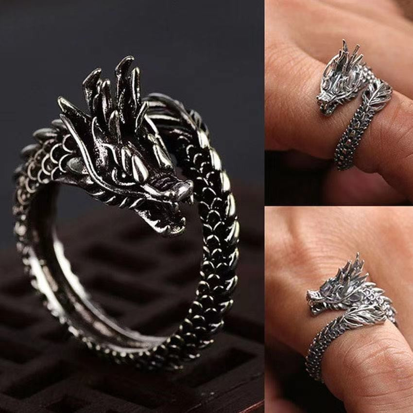 The retro dragon ring is a trendy male trend