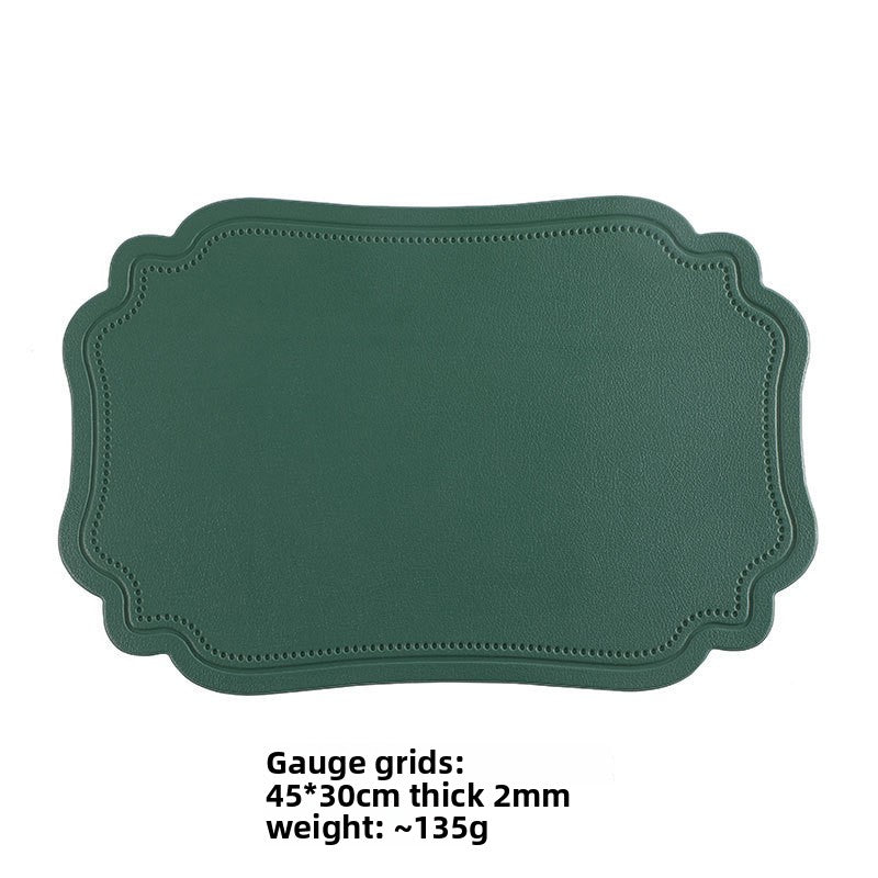 The retro faux leather placemats are waterproof