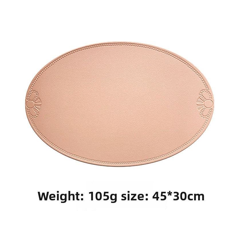 The retro faux leather placemats are waterproof