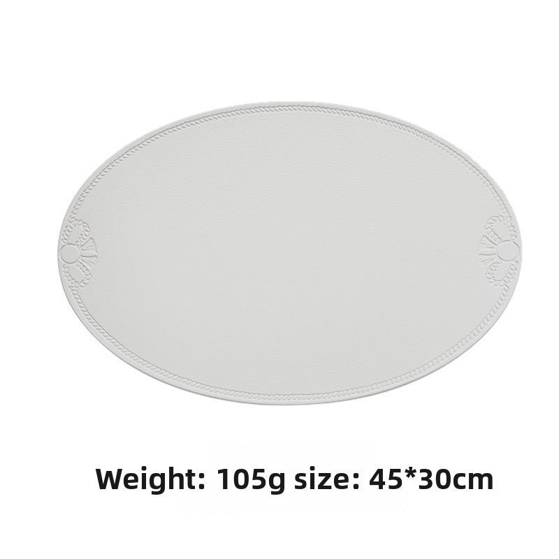 The retro faux leather placemats are waterproof