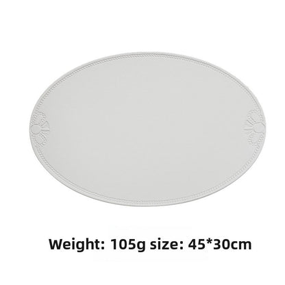 The retro faux leather placemats are waterproof