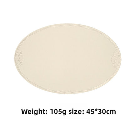The retro faux leather placemats are waterproof