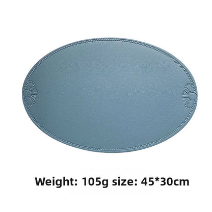 The retro faux leather placemats are waterproof