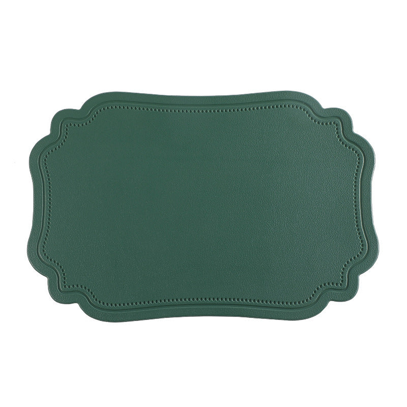 The retro faux leather placemats are waterproof