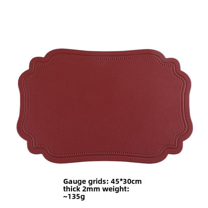 The retro faux leather placemats are waterproof