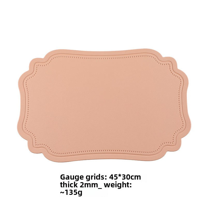 The retro faux leather placemats are waterproof