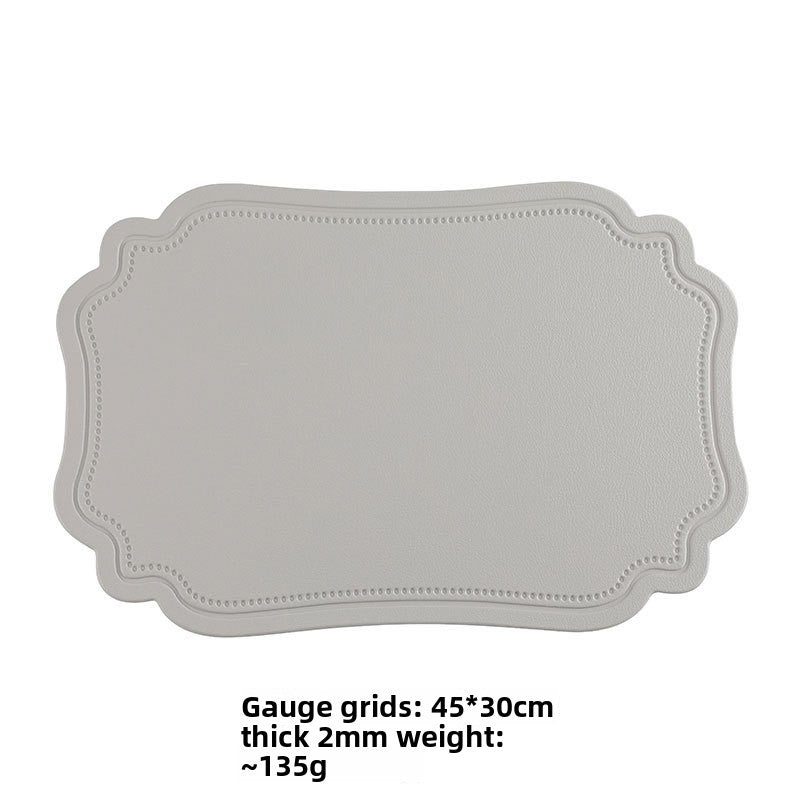 The retro faux leather placemats are waterproof