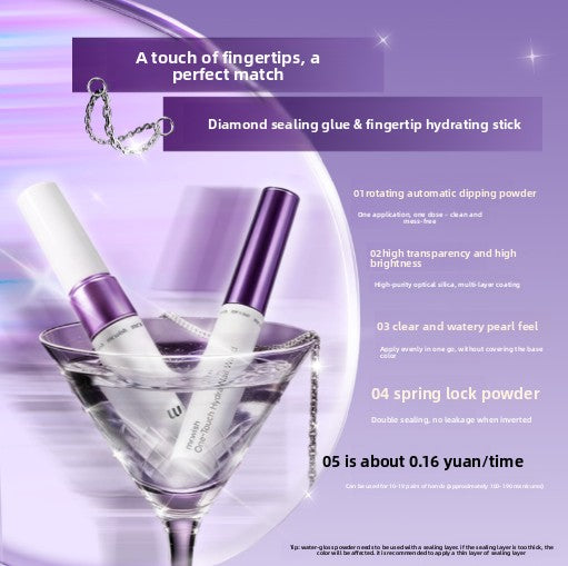 The water light stick creates a dazzling manicure on the fingertips