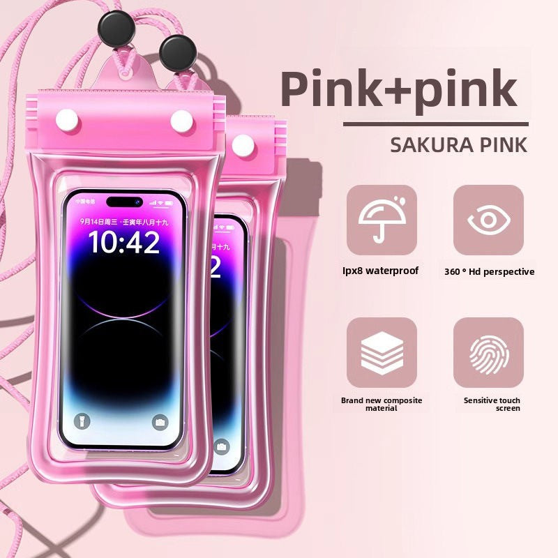 The waterproof bag of the mobile phone, sealed airbag and touch screen