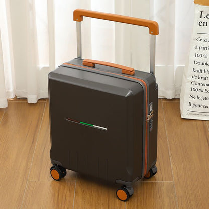 The wide-handle suitcase is small and cute
