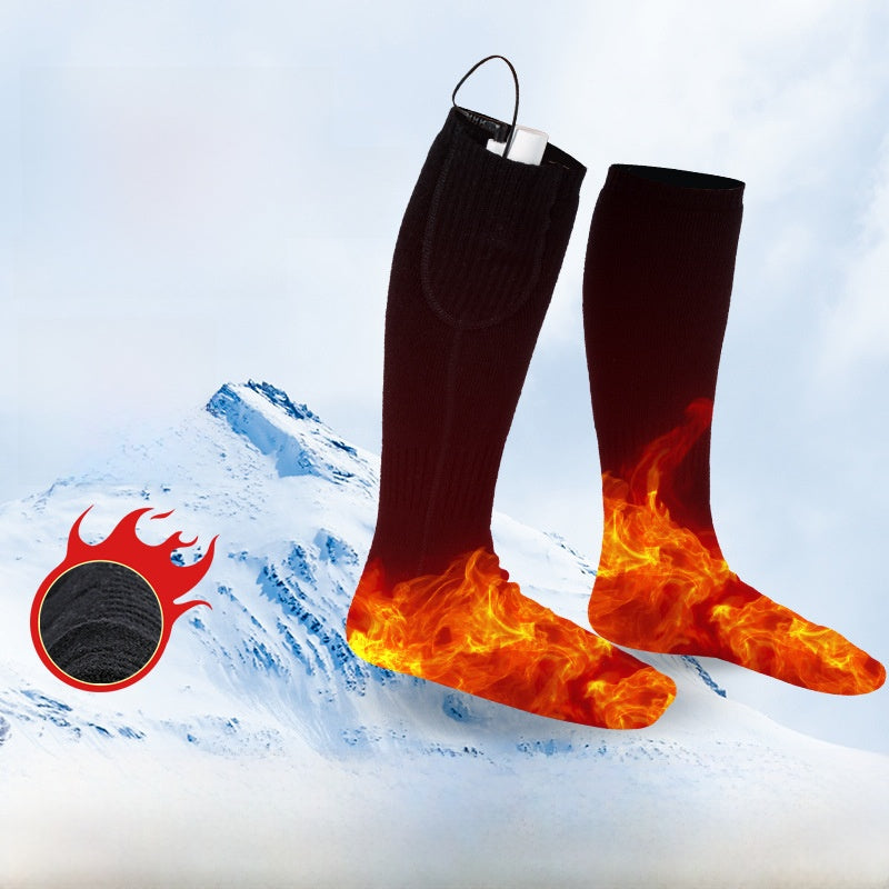 Thermal electric heating socks with adjustable temperature control