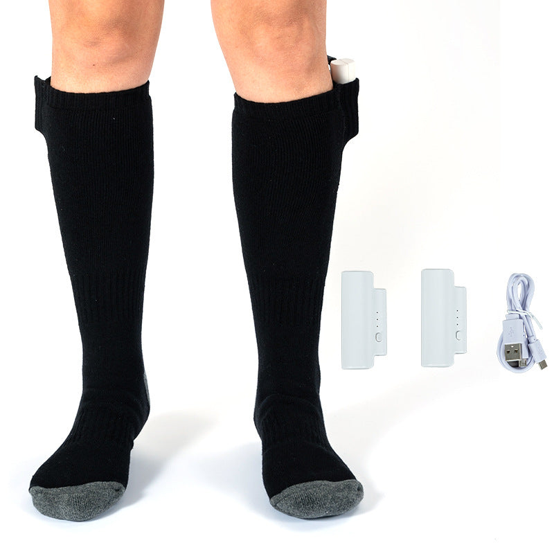 Thermal electric heating socks with adjustable temperature control