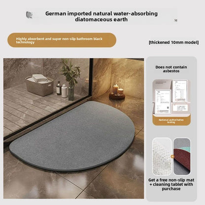 Thick Absorbent Diatomite Bathroom Floor Mat, Quick Dry Anti-Slip