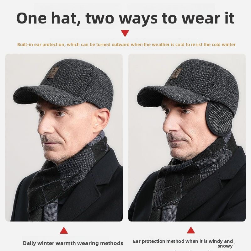 Thick and warm winter-spring cap for the elderly and middle-aged