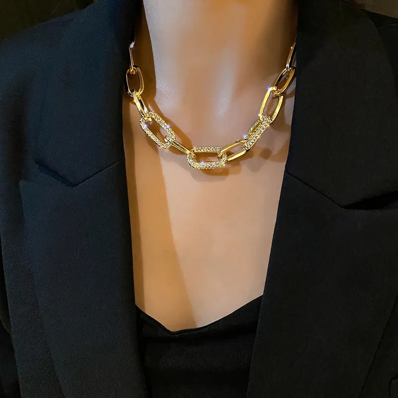Thick Chain Zircon Necklace