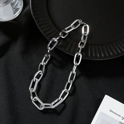 Thick Chain Zircon Necklace
