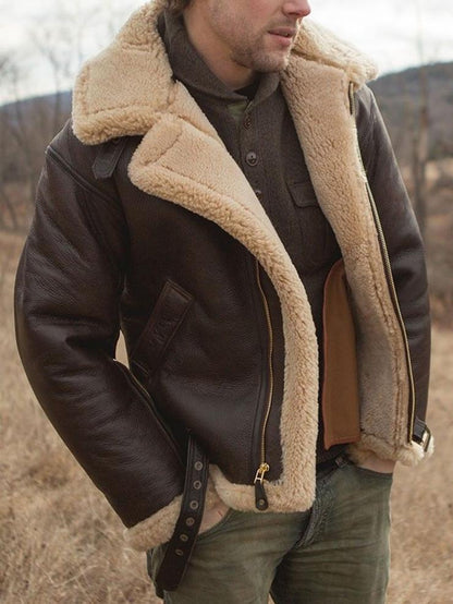 Thick-fabric faux fur coat with added padding