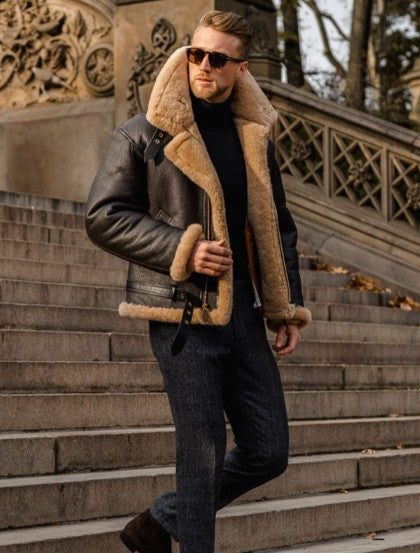 Thick-fabric faux fur coat with added padding
