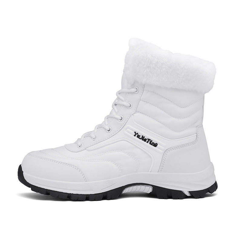 Thick-fabric insulated snow boots