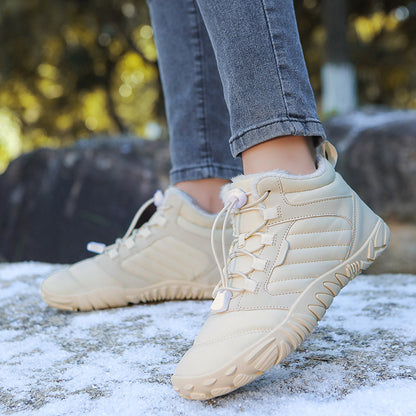 Thick-fabric insulated waterproof snow boots