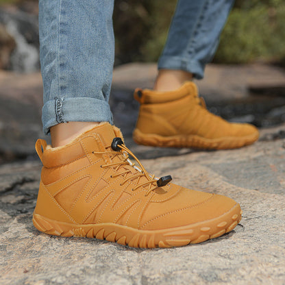 Thick-fabric insulated waterproof snow boots