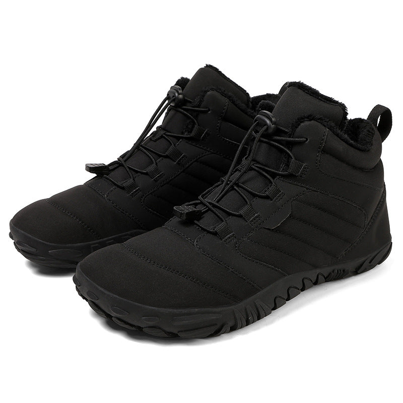 Thick-fabric insulated waterproof snow boots
