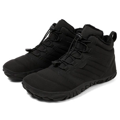 Thick-fabric insulated waterproof snow boots
