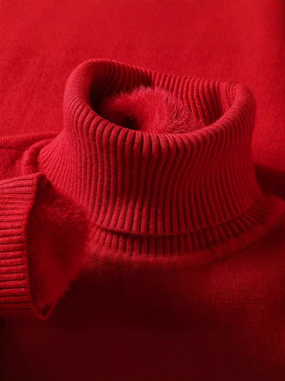 Thick-fabric knitted sweater